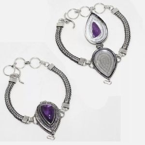 New Awesome Amethyst 925 Silver Poison Bracelet.